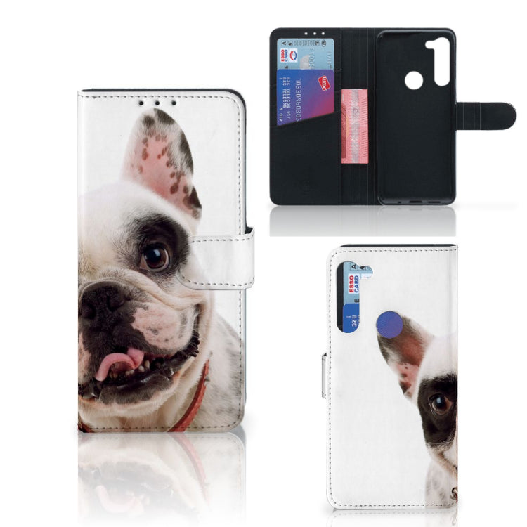 Motorola G8 Power Telefoonhoesje met Pasjes Franse Bulldog