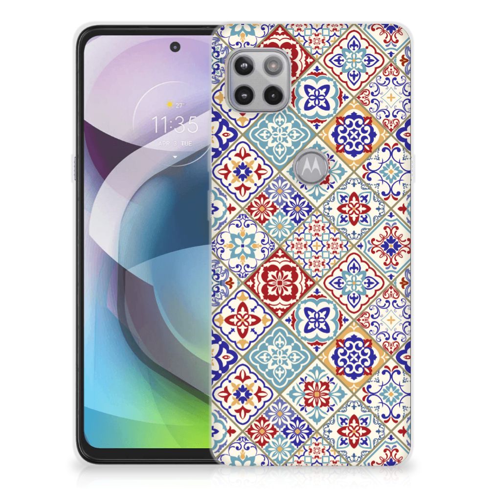 Motorola Moto G 5G TPU Siliconen Hoesje Tiles Color