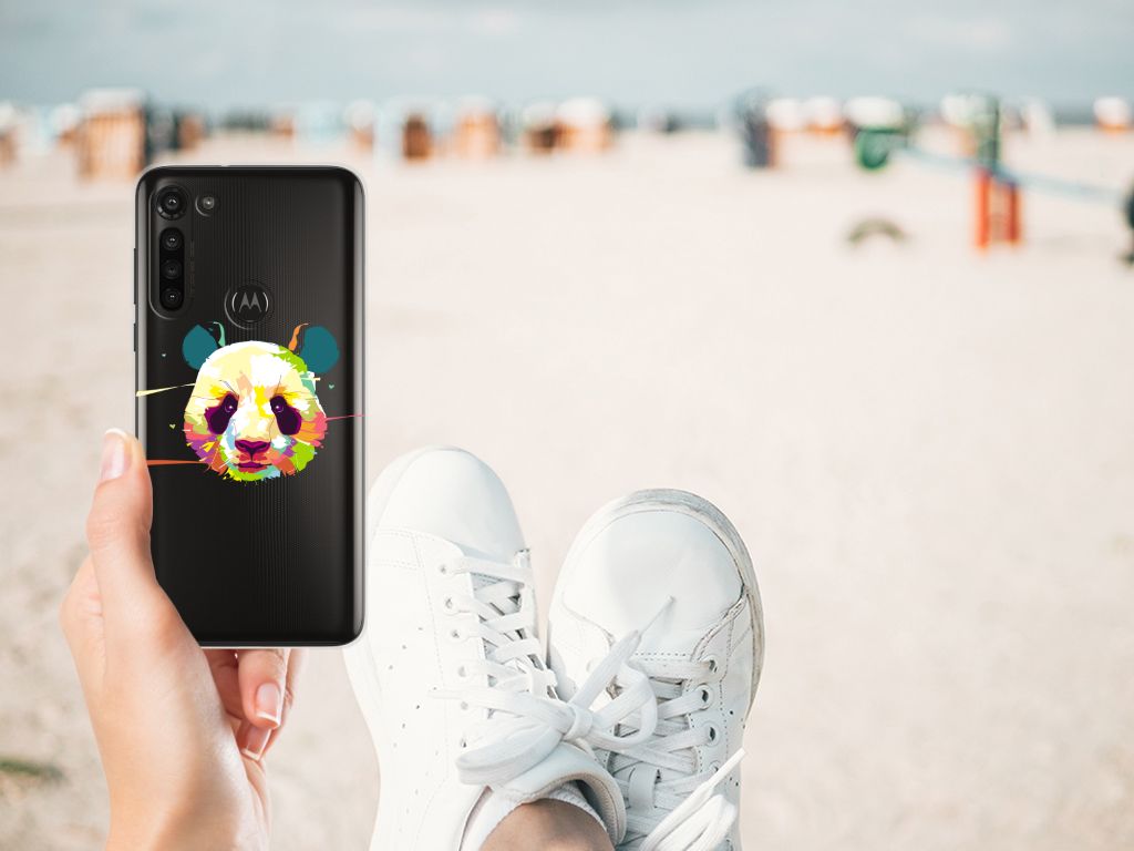 Motorola Moto G8 Power Telefoonhoesje met Naam Panda Color B2C Telecom