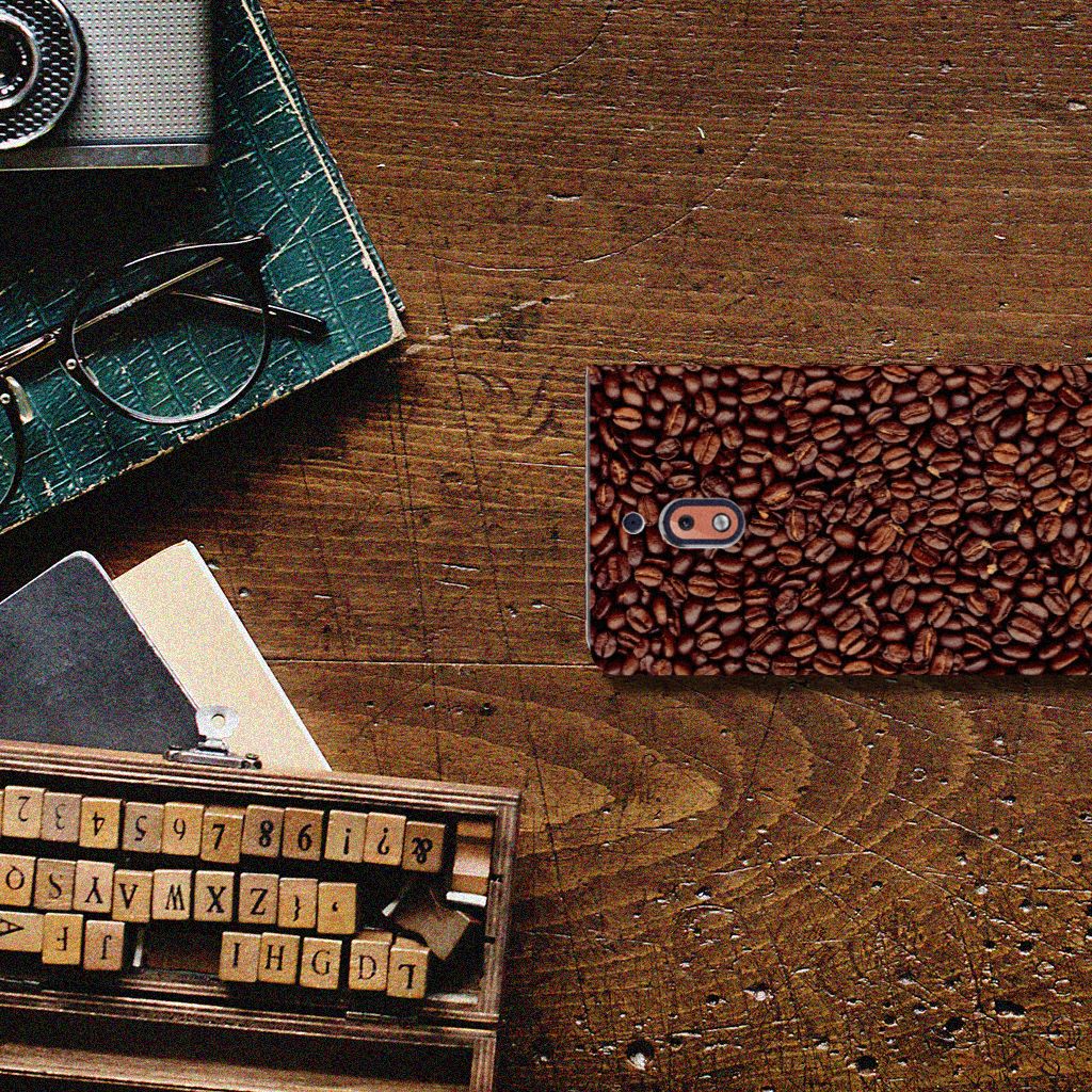 Nokia 2.1 2018 Flip Style Cover Koffiebonen