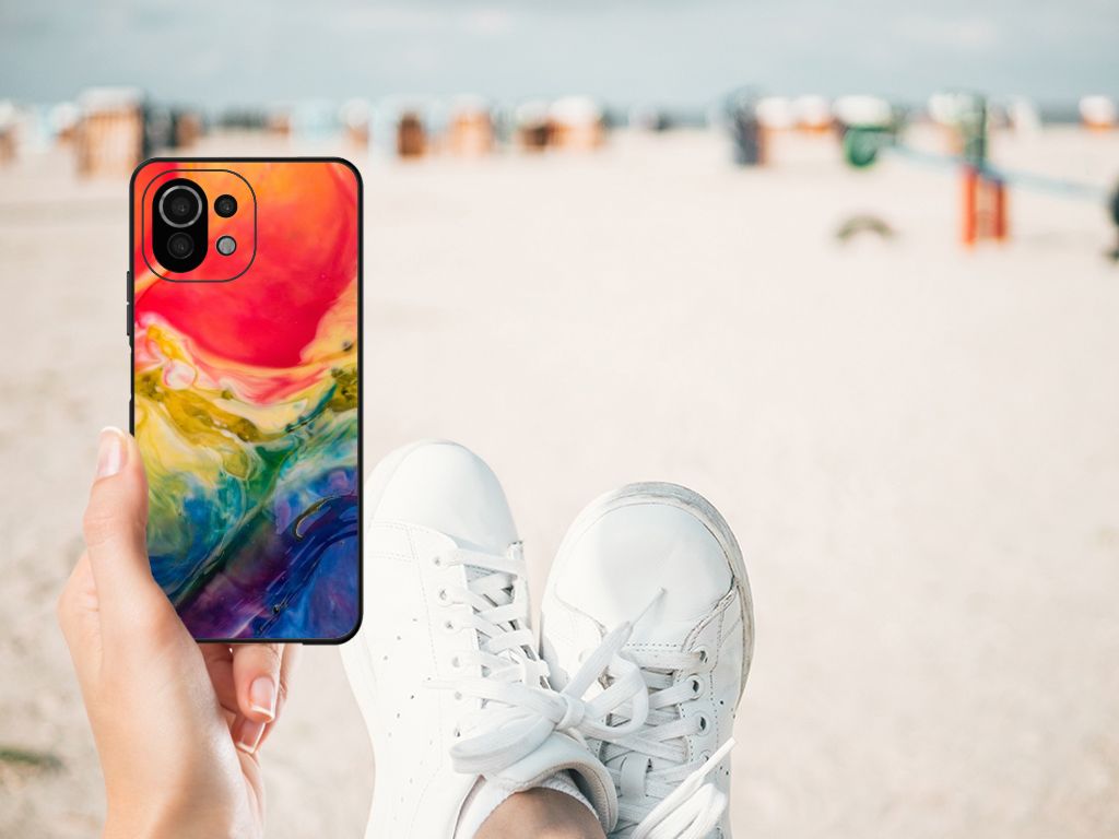Kleurrijke Telefoonhoesje Xiaomi 11 Lite 5G NE | Mi 11 Lite Watercolor Dark B2C Telecom