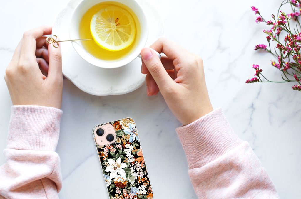 TPU Case voor iPhone 13 mini Dark Flowers B2C Telecom