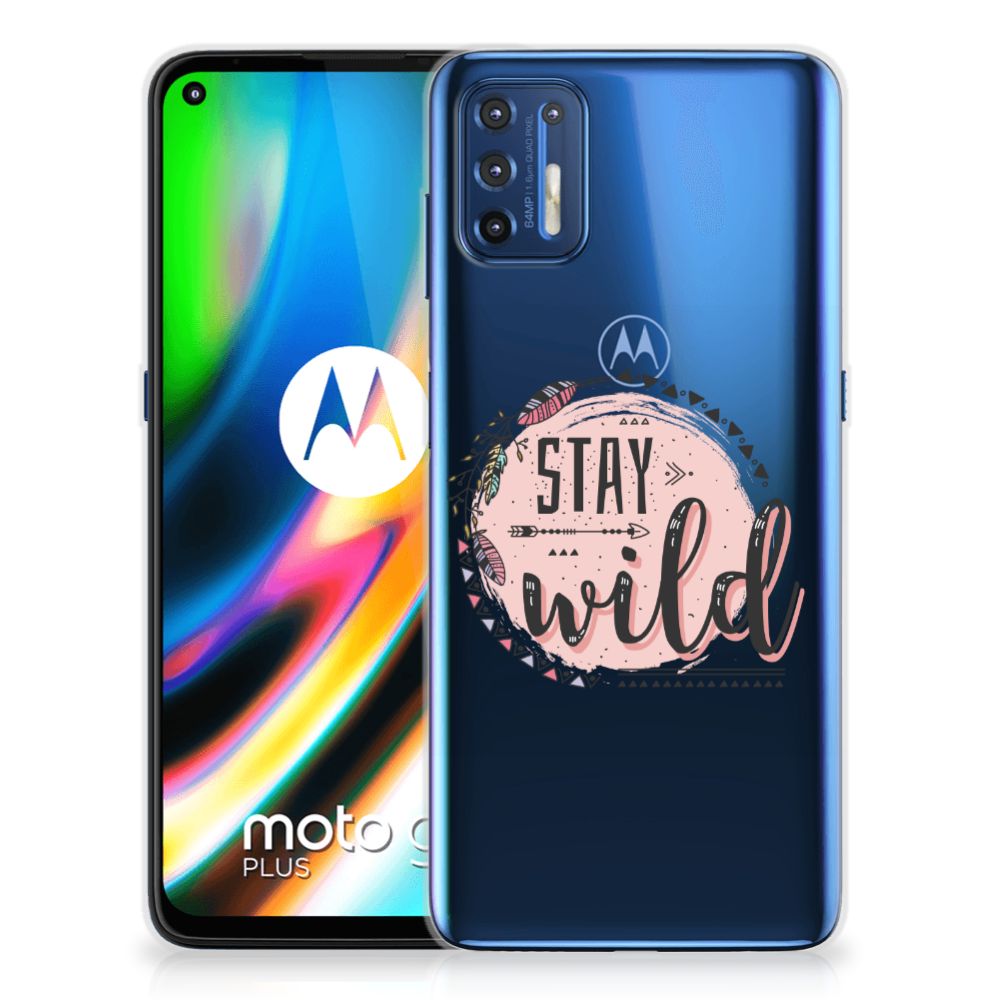 Motorola Moto G9 Plus Telefoonhoesje met Naam Boho Stay Wild B2C Telecom
