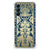 Samsung Galaxy A14 5G/4G Case Beige Flowers design with floral patterns and peacock illustration.