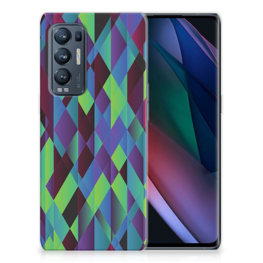 OPPO Find X3 Neo TPU Hoesje Abstract Green Blue B2C Telecom