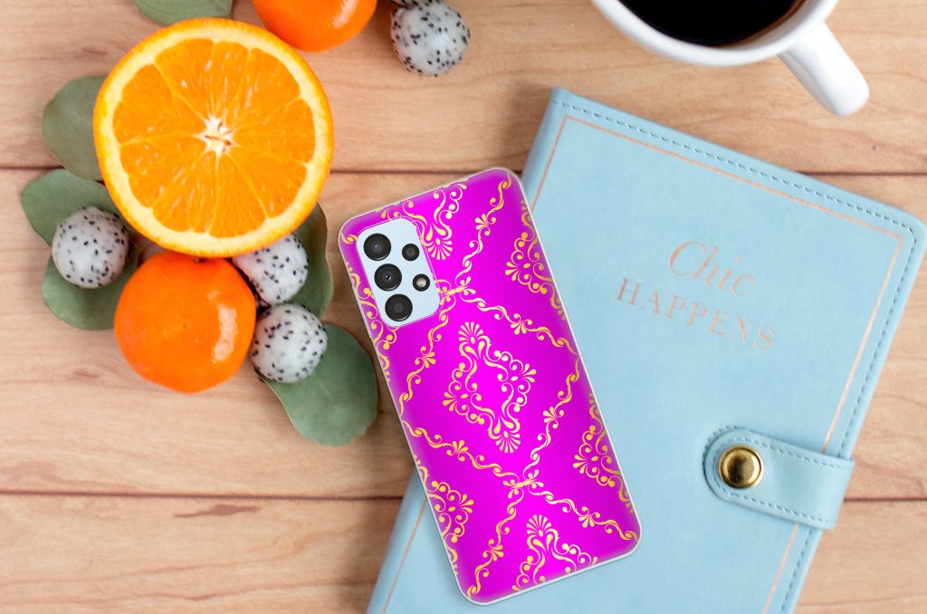 Siliconen Hoesje Samsung Galaxy A13 4G Barok Roze B2C Telecom