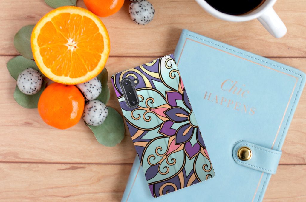 Samsung Galaxy Note 10 Smart Cover Purple Flower
