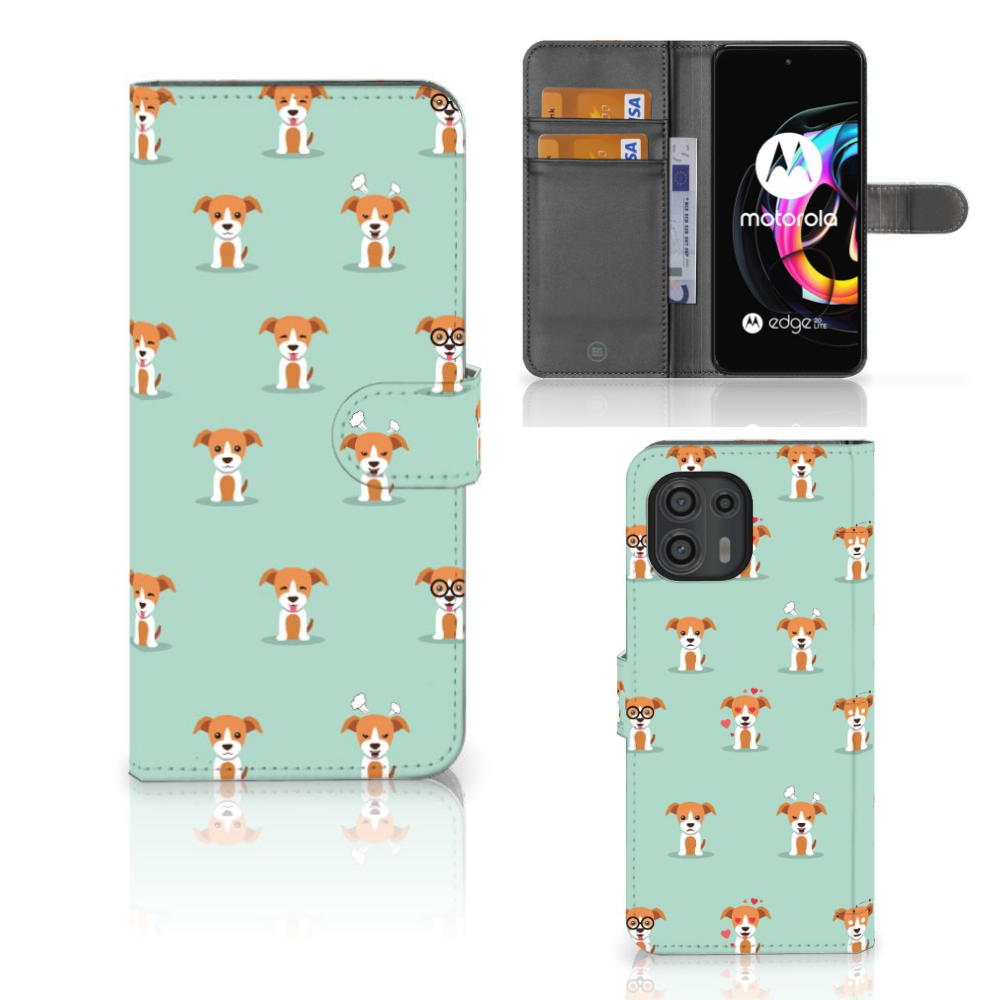 Motorola Edge 20 Lite Telefoonhoesje met Pasjes Pups