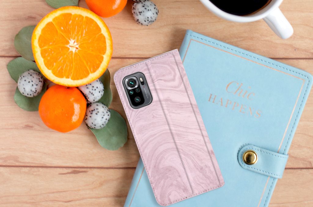 Xiaomi Redmi Note 10 4G | 10S | Poco M5s Standcase Marble Pink - Origineel Cadeau Vriendin - B2C Telecom