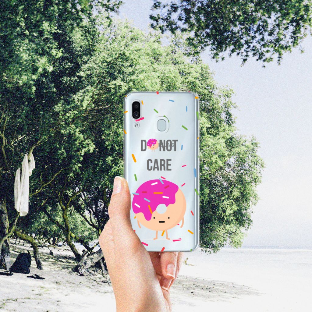 Samsung Galaxy A30 Siliconen Case Donut Roze