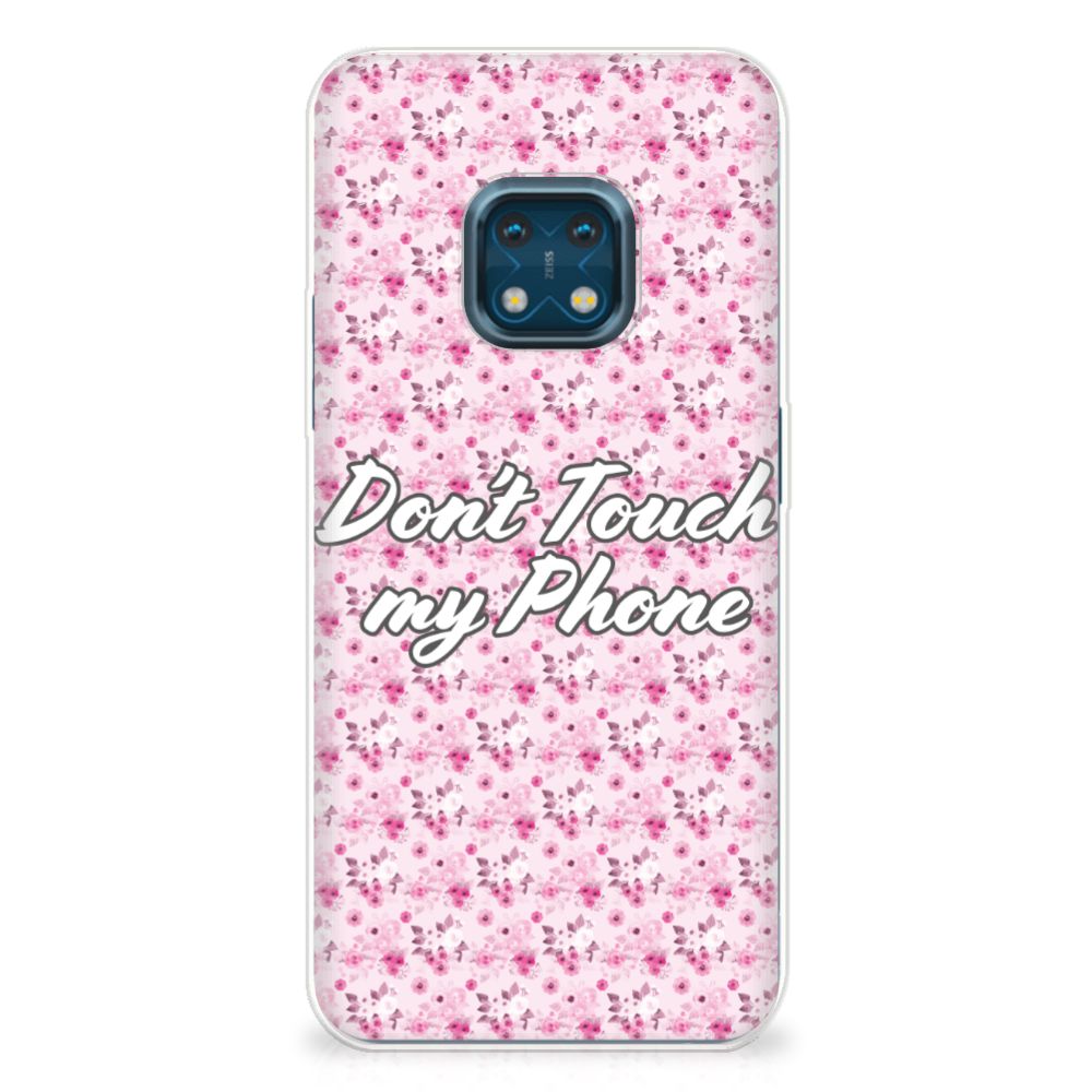Nokia XR20 Silicone-hoesje Flowers Pink DTMP