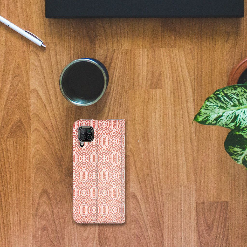 Huawei P40 Lite Hoesje met Magneet Pattern Orange - B2C Telecom
