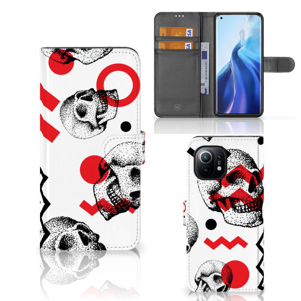 Telefoonhoesje met Naam Xiaomi Mi 11 Skull Red