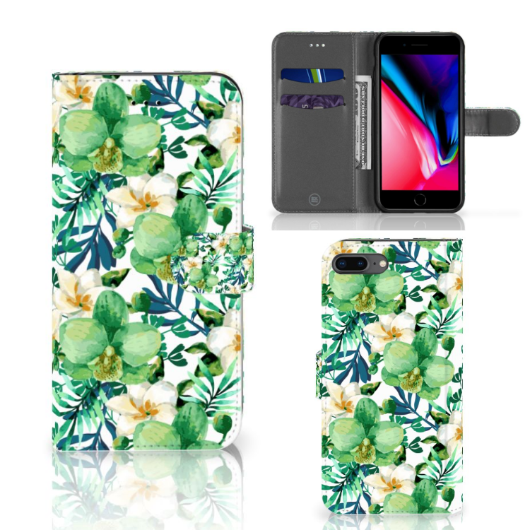 Apple iPhone 7 Plus | 8 Plus Hoesje Orchidee Groen