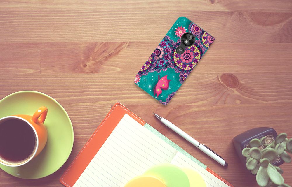 Motorola Moto E5 Play Bookcase Cirkels en Vlinders