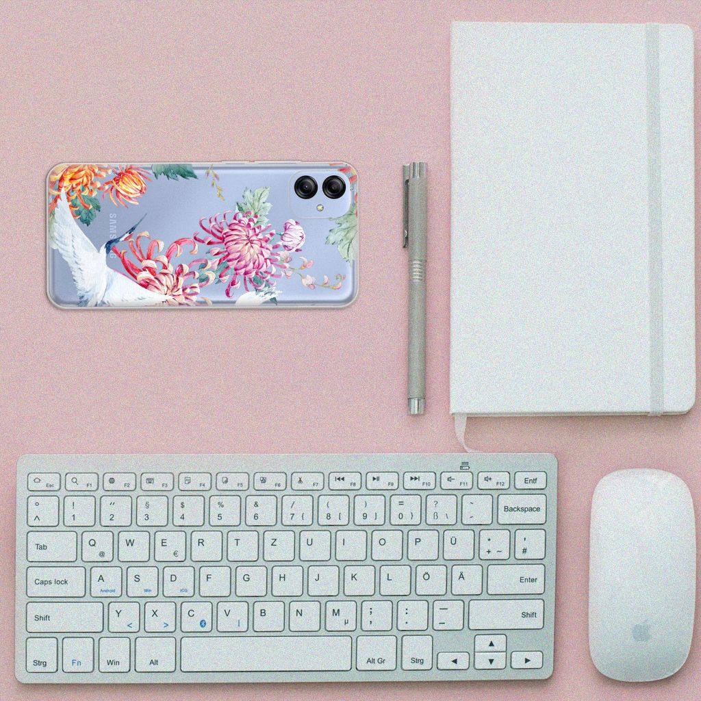 Samsung Galaxy A04e TPU Hoesje Bird Flowers B2C Telecom