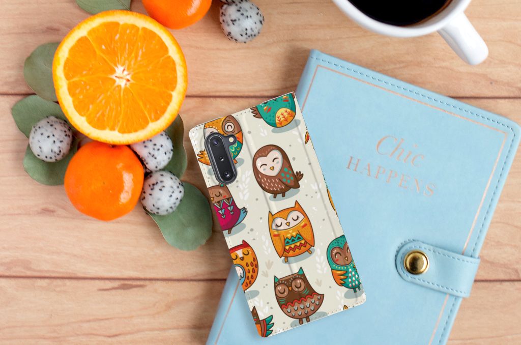 Samsung Galaxy Note 10 Hoesje maken Vrolijke Uilen