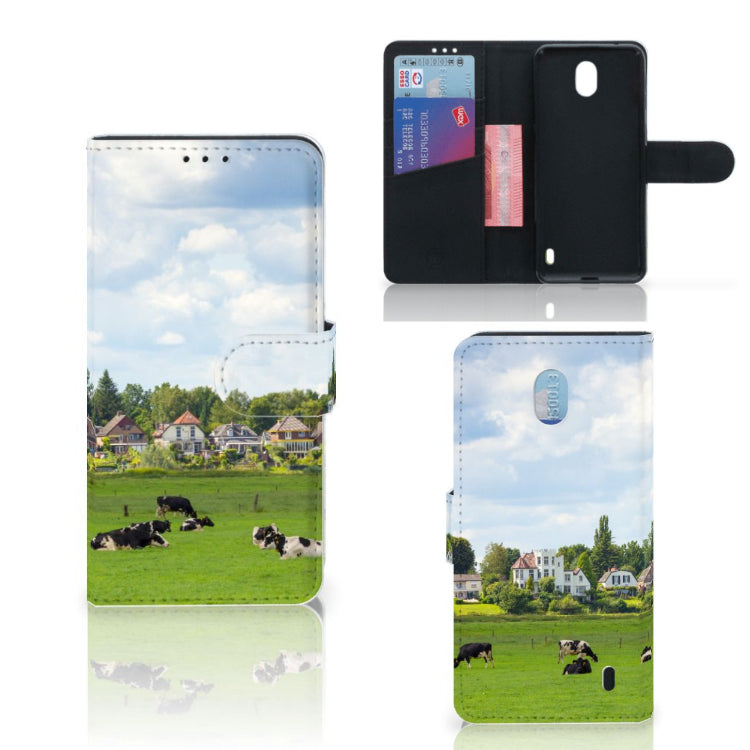 Nokia 1 Plus Telefoonhoesje met Pasjes Koeien