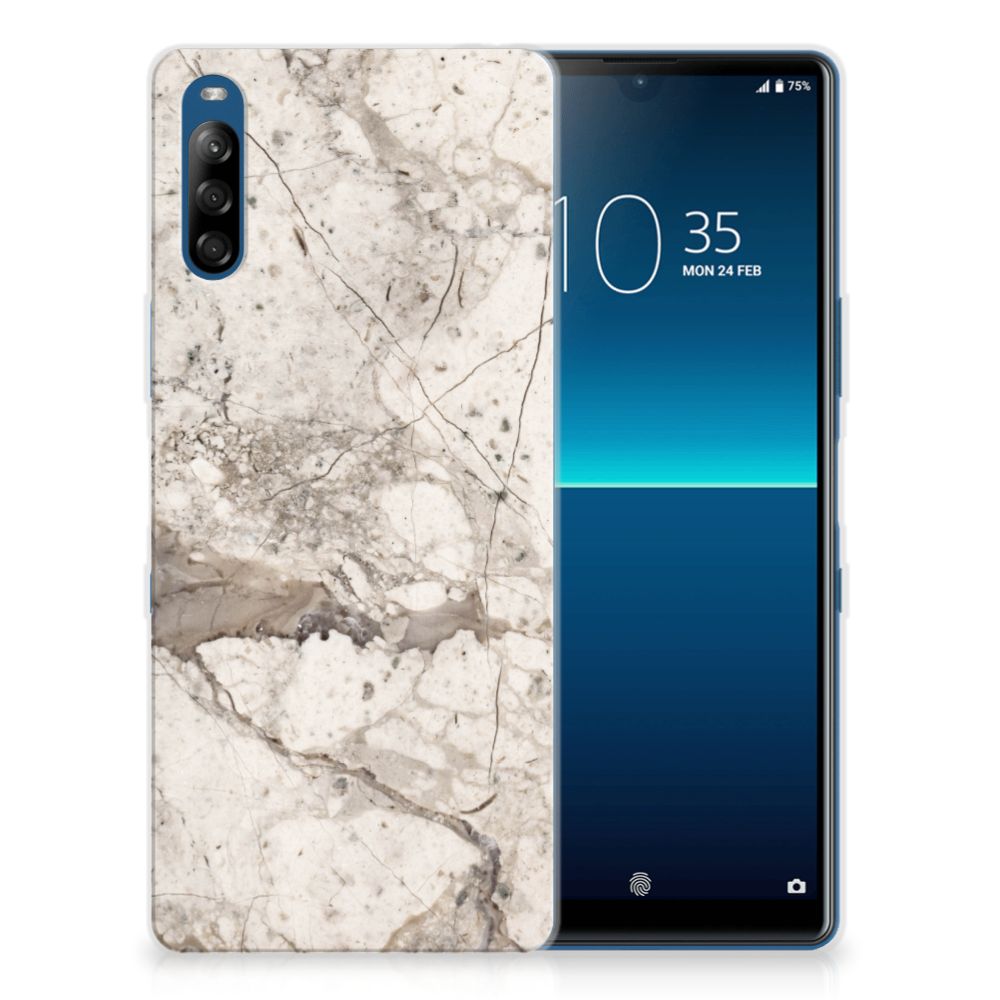 Sony Xperia L4 TPU Siliconen Hoesje Marmer Beige