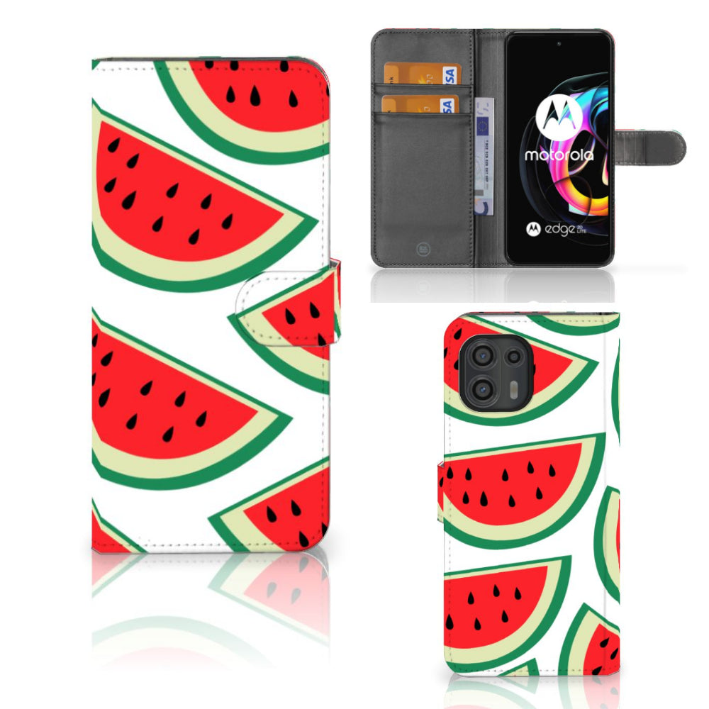 Motorola Edge 20 Lite Book Cover Watermelons