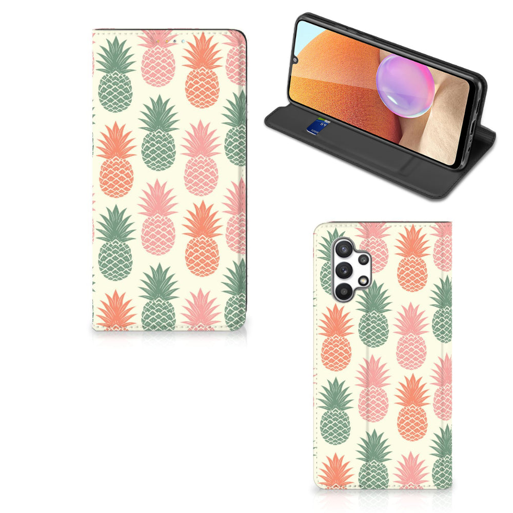 Samsung Galaxy A32 4G | A32 5G Enterprise Editie Flip Style Cover Ananas