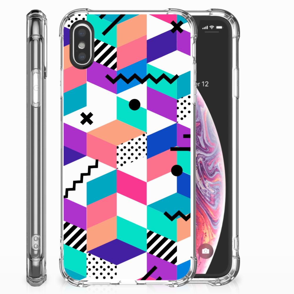 Apple iPhone X | Xs Shockproof Case Blokken Kleurrijk