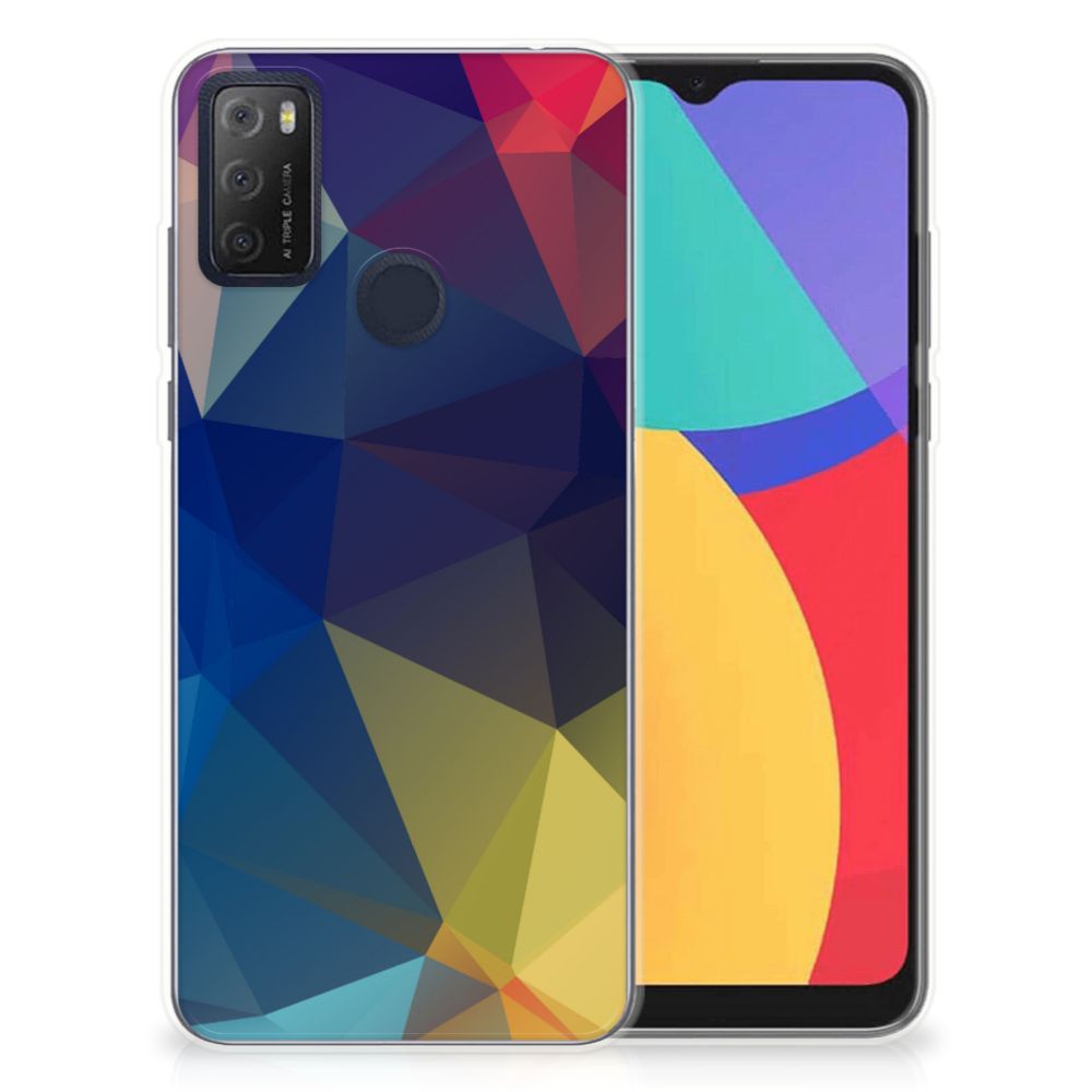 Alcatel 1S (2021) TPU Hoesje Polygon Dark
