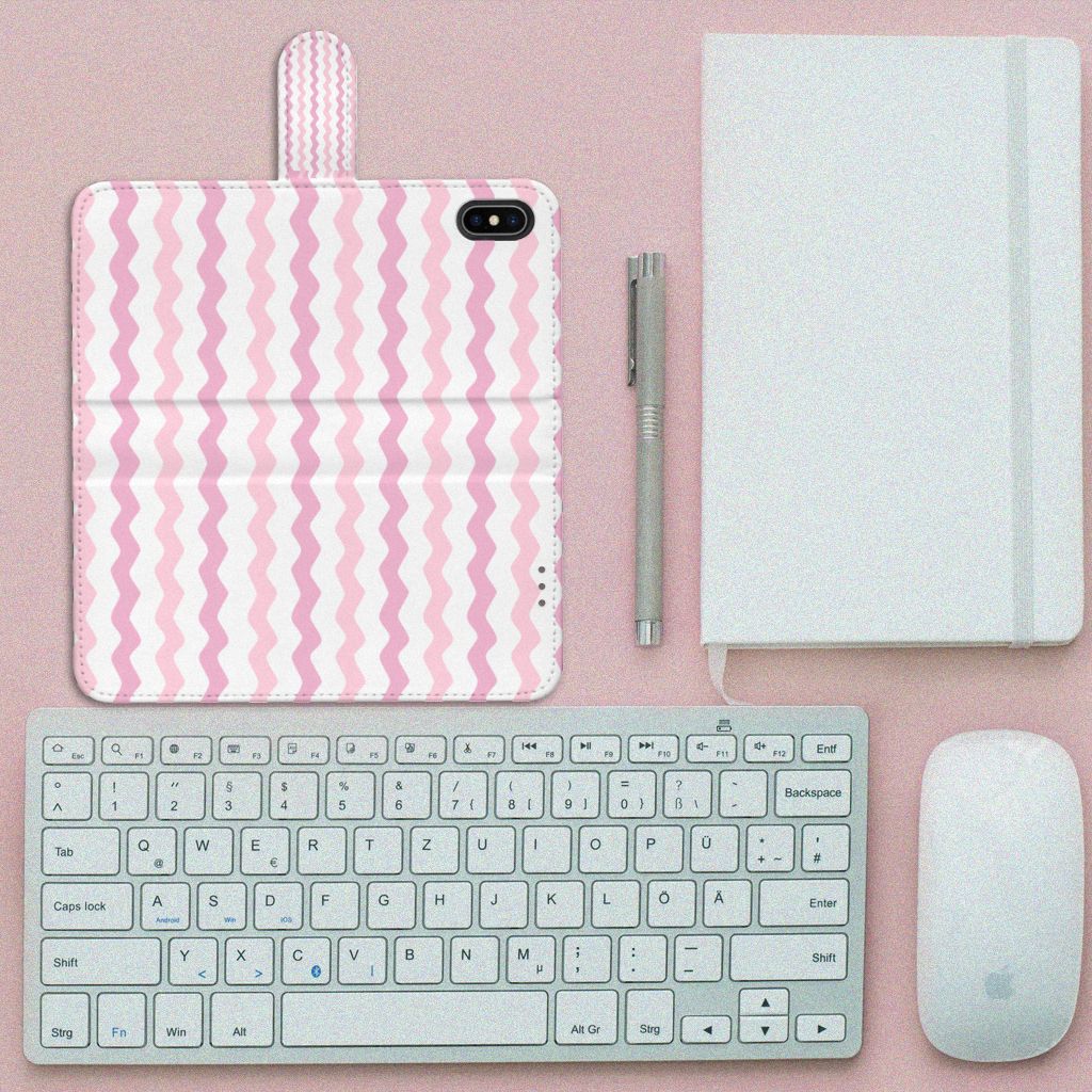Apple iPhone Xs Max Telefoon Hoesje Waves Roze