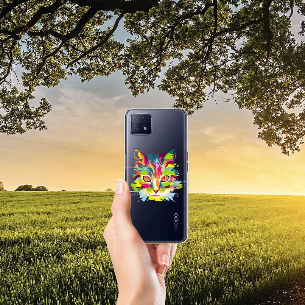 OPPO A53 5G | OPPO A73 5G Telefoonhoesje met Naam Cat Color B2C Telecom