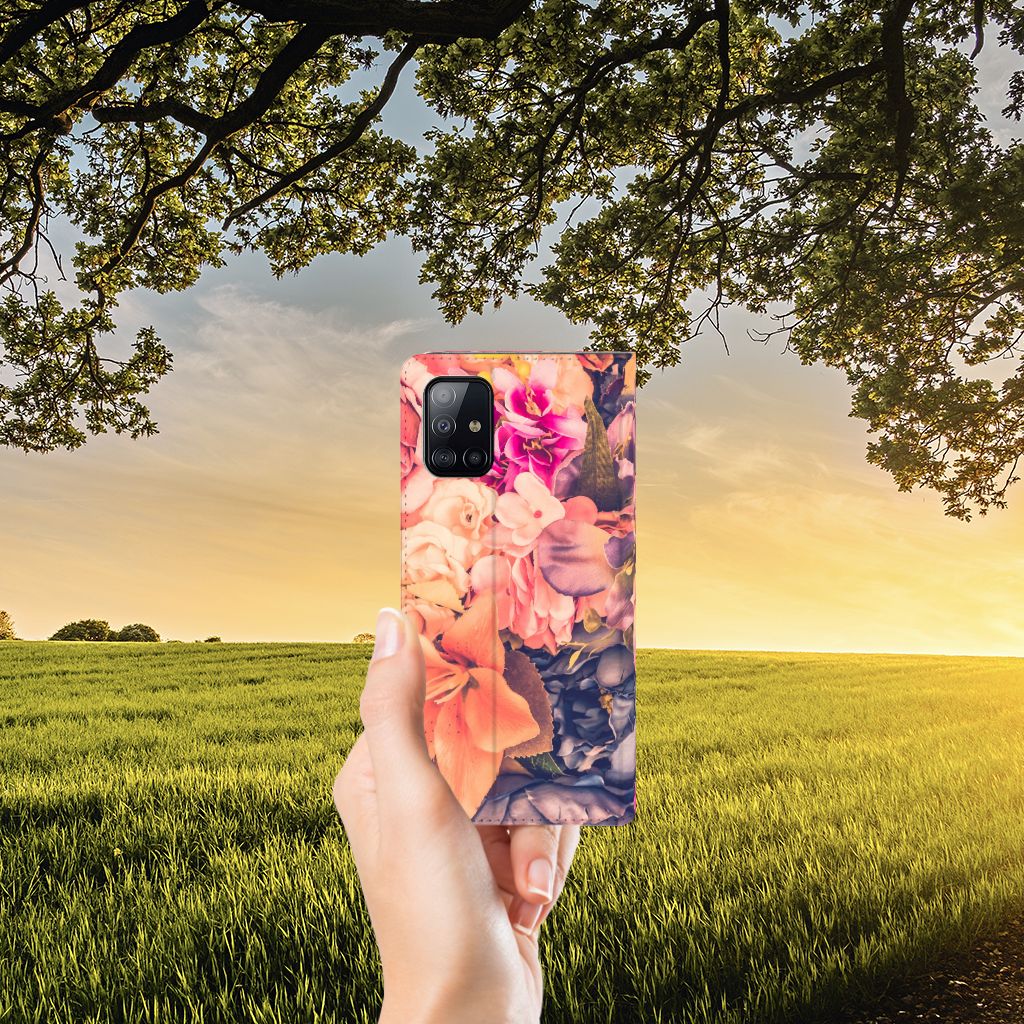 Samsung Galaxy A71 Smart Cover Bosje Bloemen - B2C Telecom