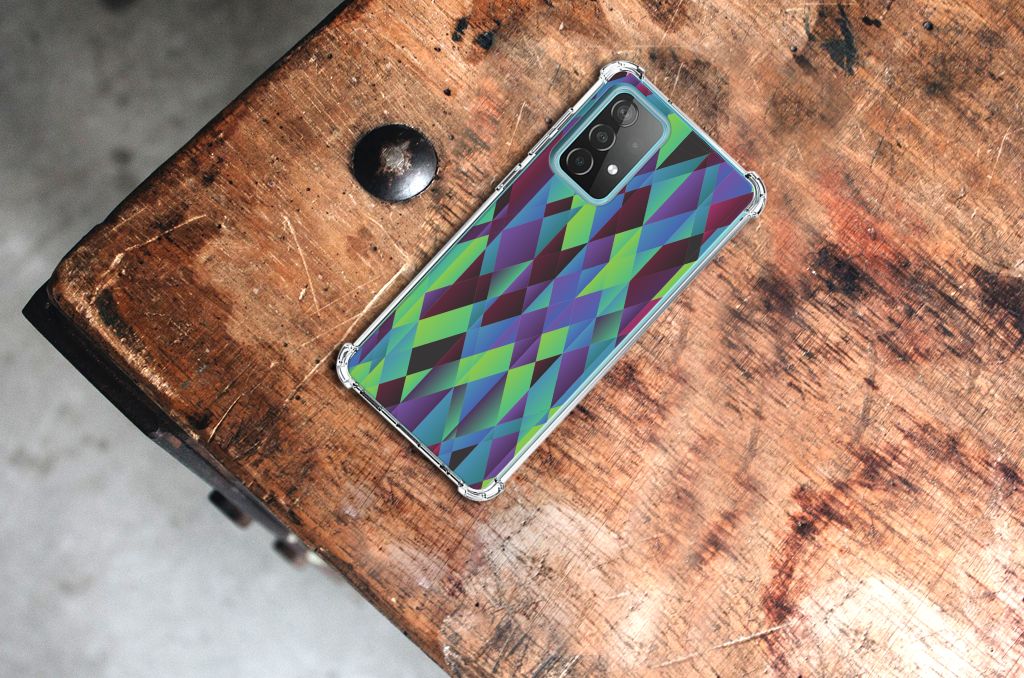 Samsung Galaxy A52 4G/5G Shockproof Case Abstract Green Blue - B2C Telecom