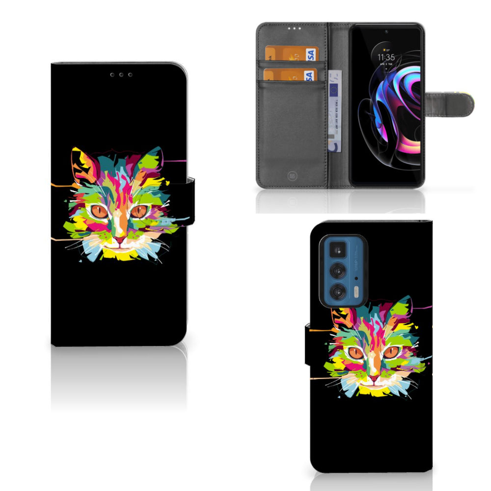 Motorola Edge 20 Pro Leuk Hoesje Cat Color