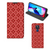 Motorola Moto G9 Play Hoesje met Magneet Batik Rood - B2C Telecom