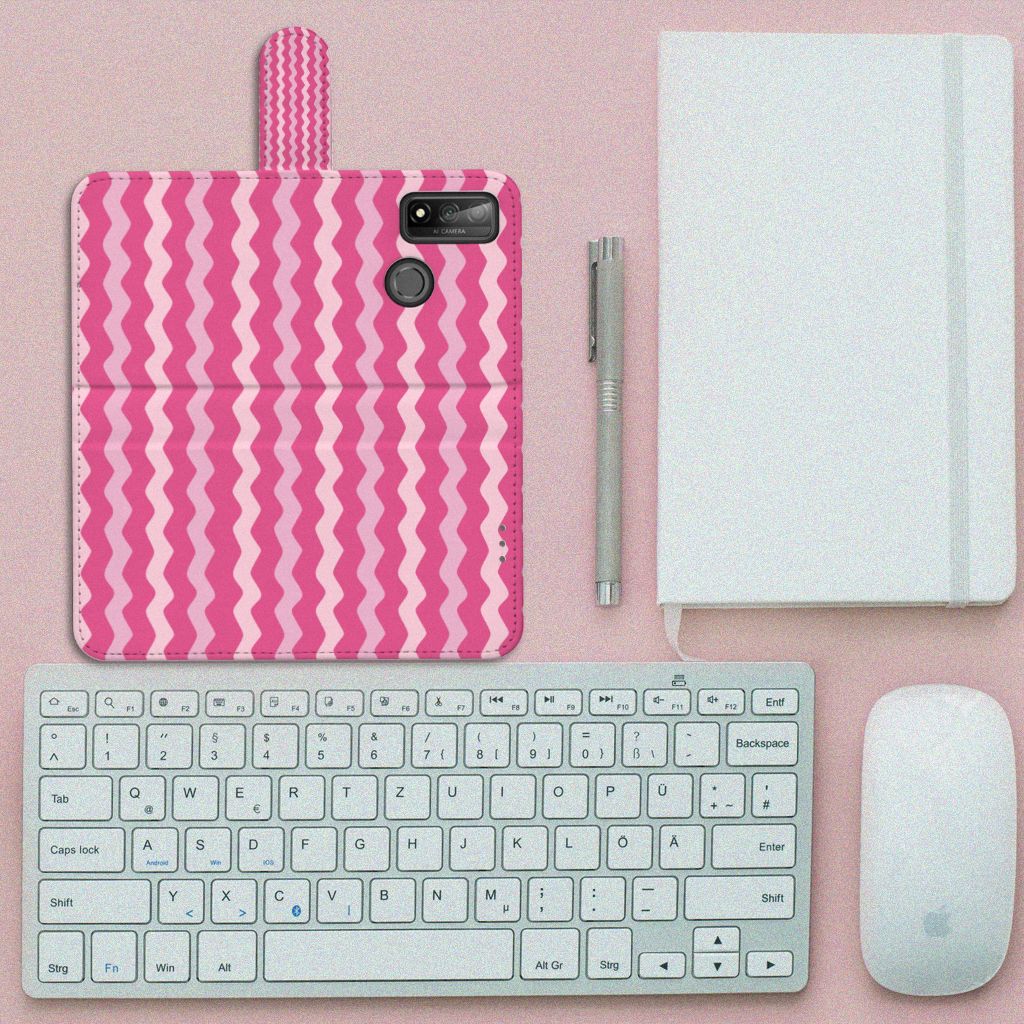 Huawei P Smart 2020 Telefoon Hoesje Waves Pink