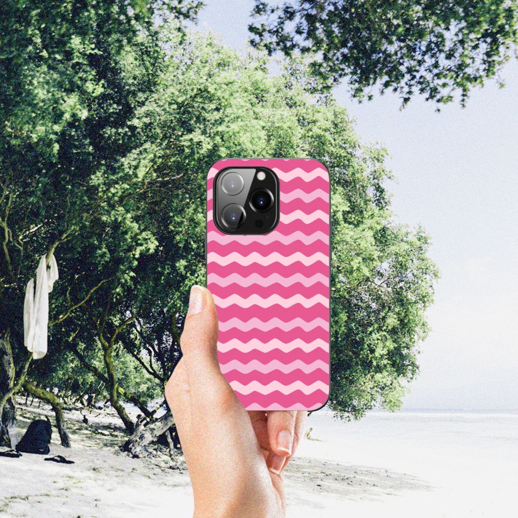 iPhone 14 Pro Back Case Waves Pink B2C Telecom