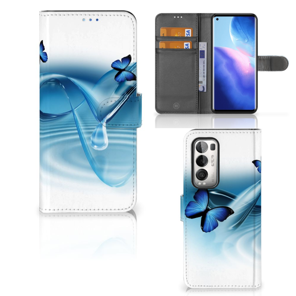 OPPO Find X3 Neo 5G Telefoonhoesje met Pasjes Vlinders