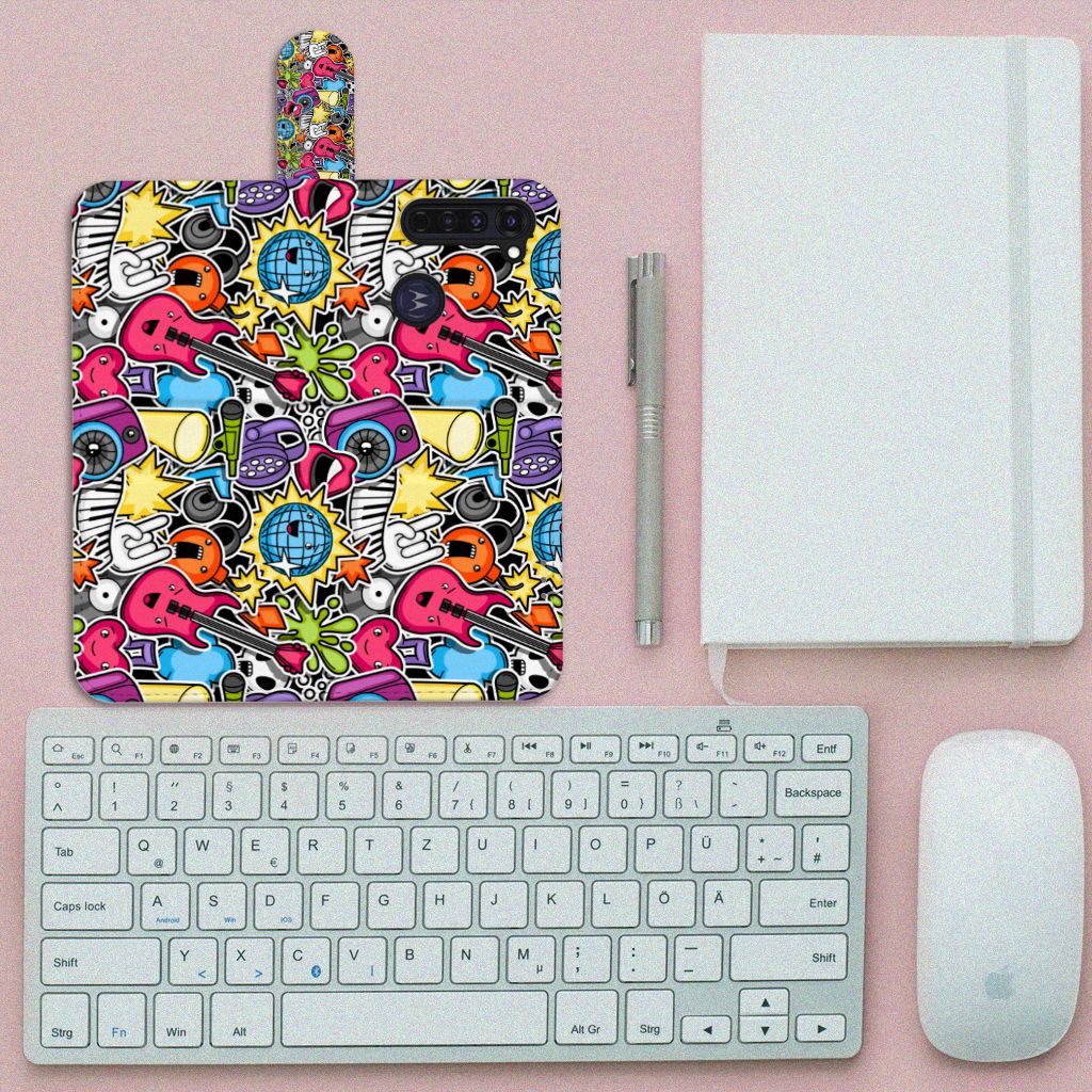 Motorola Moto G Pro Wallet Case met Pasjes Punk Rock