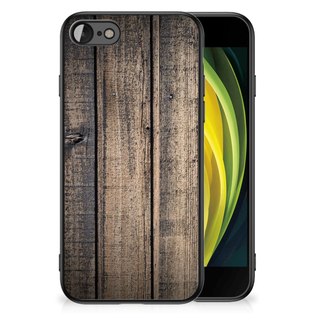iPhone SE 2022 | SE 2020 | 7/8 Houten Print Telefoonhoesje Steigerhout met houten print design en schokabsorberend materiaal.