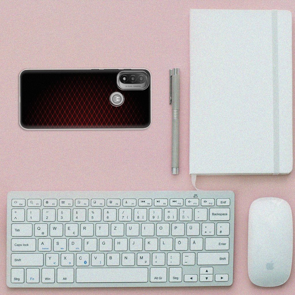 Motorola Moto E20 | E40 TPU bumper Geruit Rood B2C Telecom