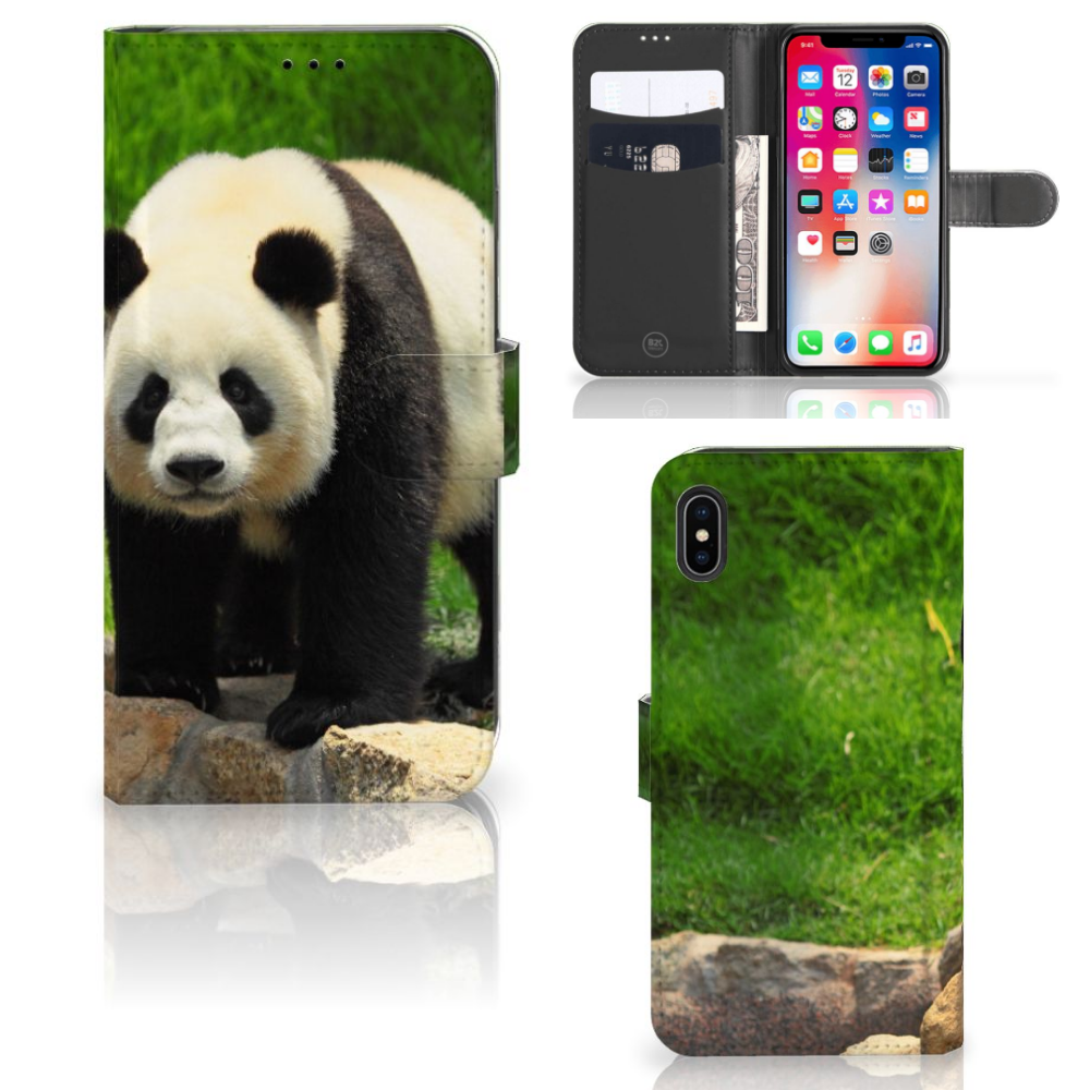 Apple iPhone Xs Max Telefoonhoesje met Pasjes Panda