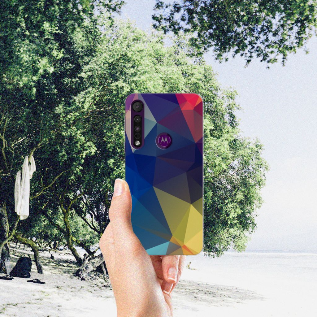 Motorola One Macro TPU Hoesje Polygon Dark B2C Telecom