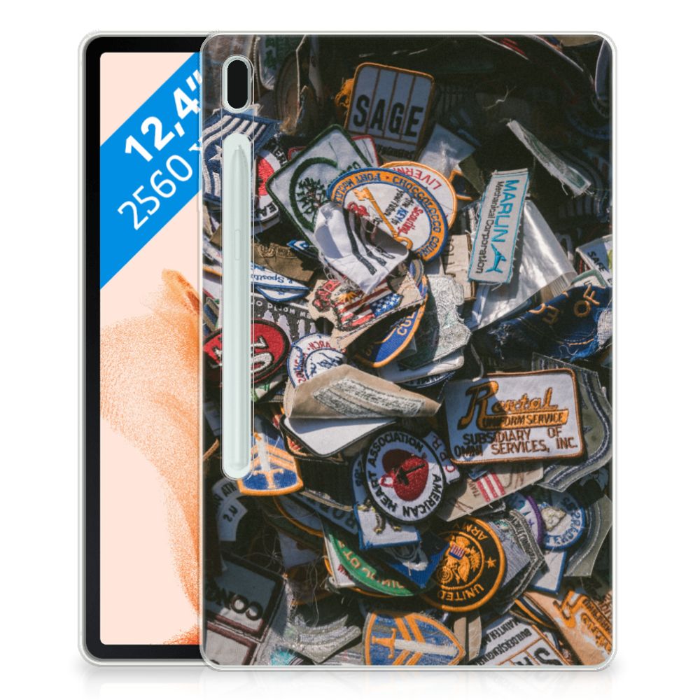Samsung Galaxy Tab S7FE Tablet Backcover met foto Badges