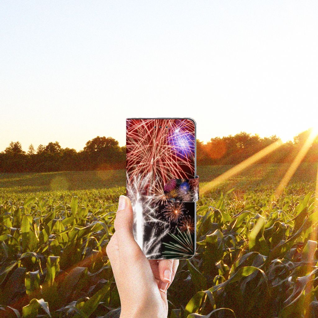 Honor 20 Pro Wallet Case met Pasjes Vuurwerk