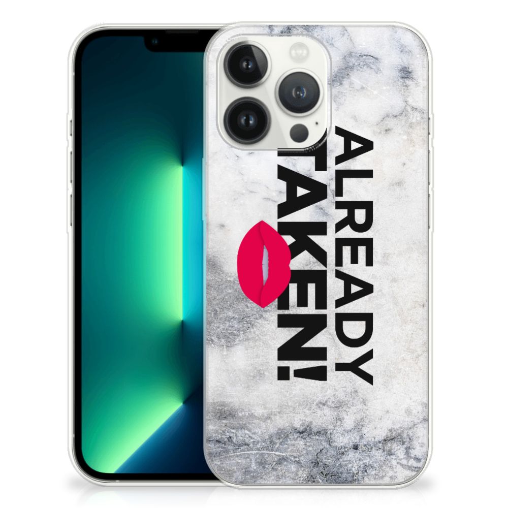 iPhone 13 Pro Max Siliconen hoesje met naam Already Taken White