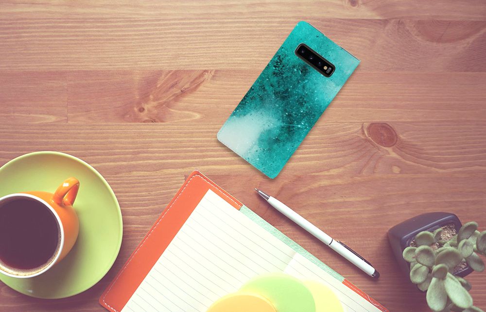 Bookcase Samsung Galaxy S10 Plus Painting Blue