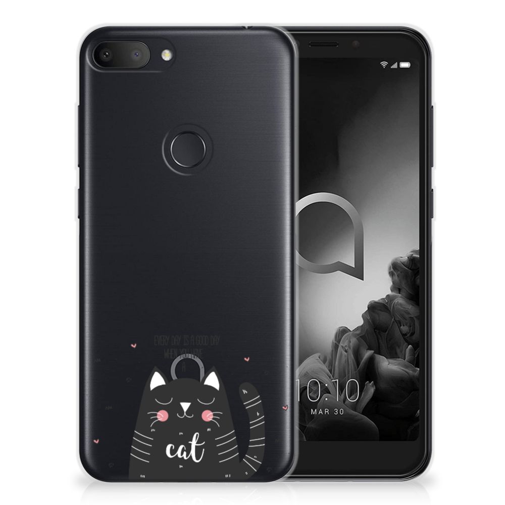Alcatel 1S (2019) Telefoonhoesje met Naam Cat Good Day