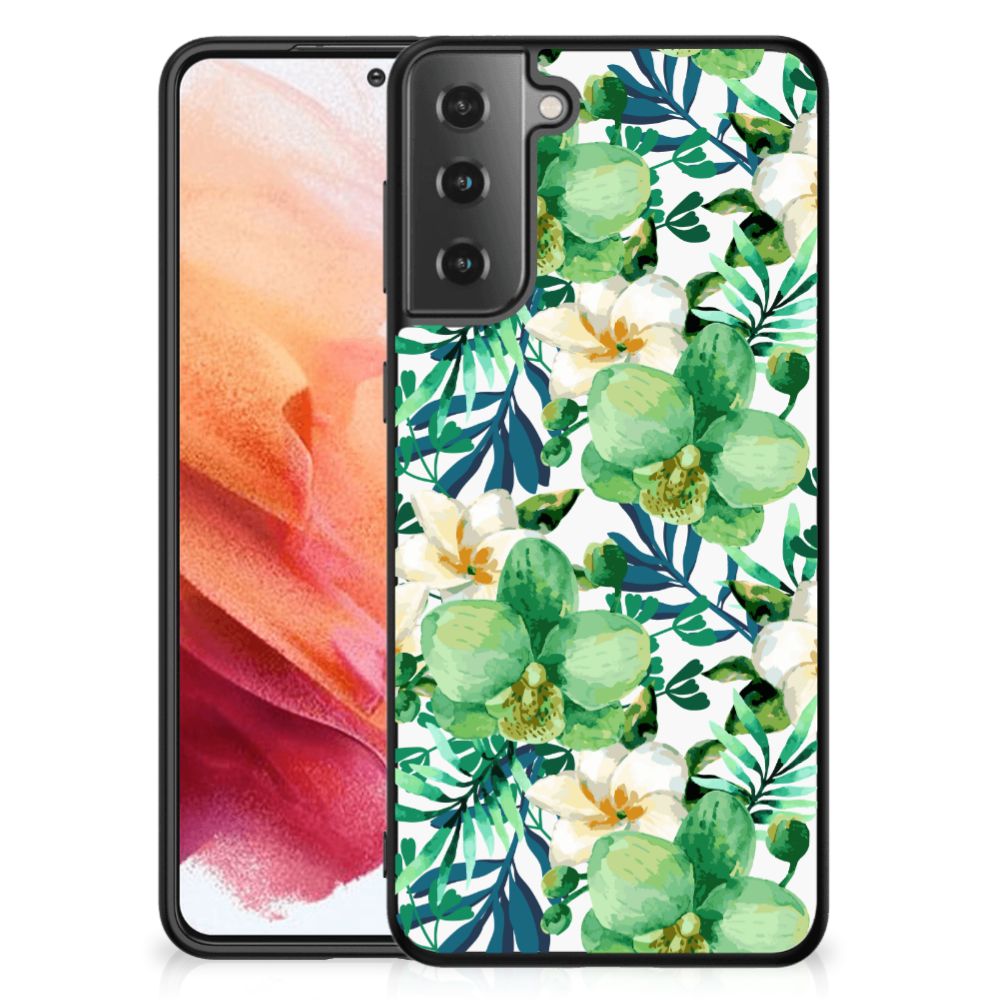 Samsung Galaxy S21 Bloemen Hoesje Orchidee Groen