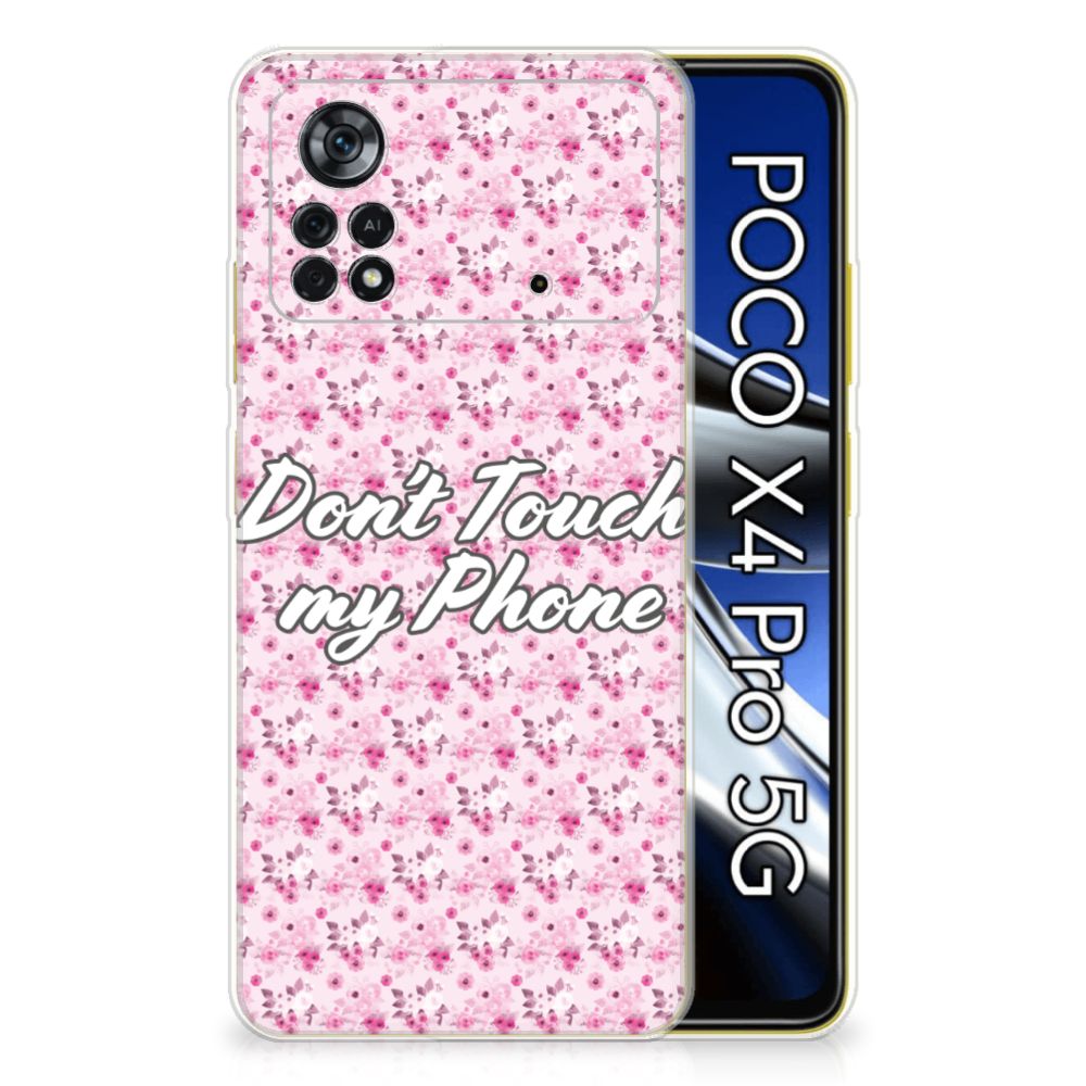 Xiaomi Poco X4 Pro 5G Silicone-hoesje Flowers Pink DTMP B2C Telecom