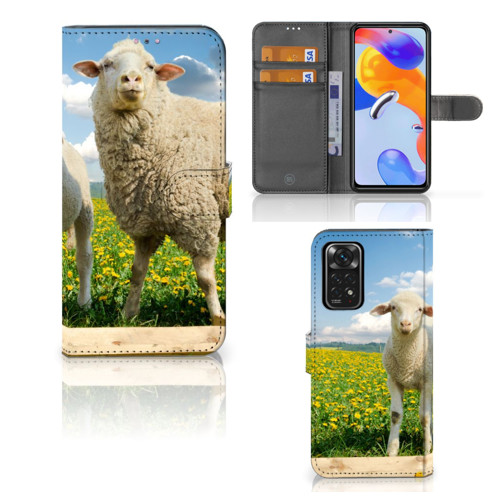 Xiaomi Redmi Note 11 Pro 5G/4G Telefoonhoesje met Pasjes Schaap en Lammetje