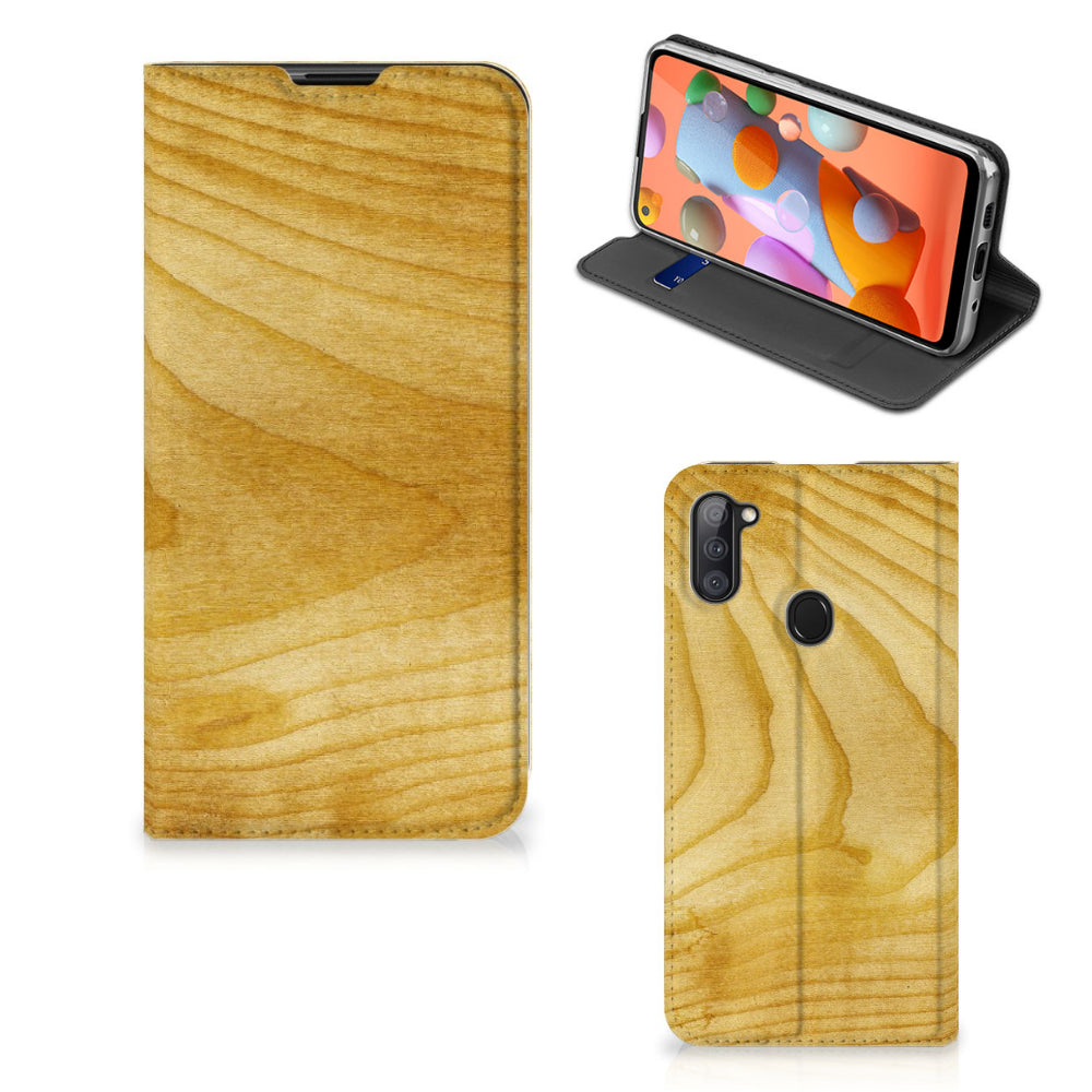 Samsung Galaxy M11 | A11 Book Wallet Case Licht Hout